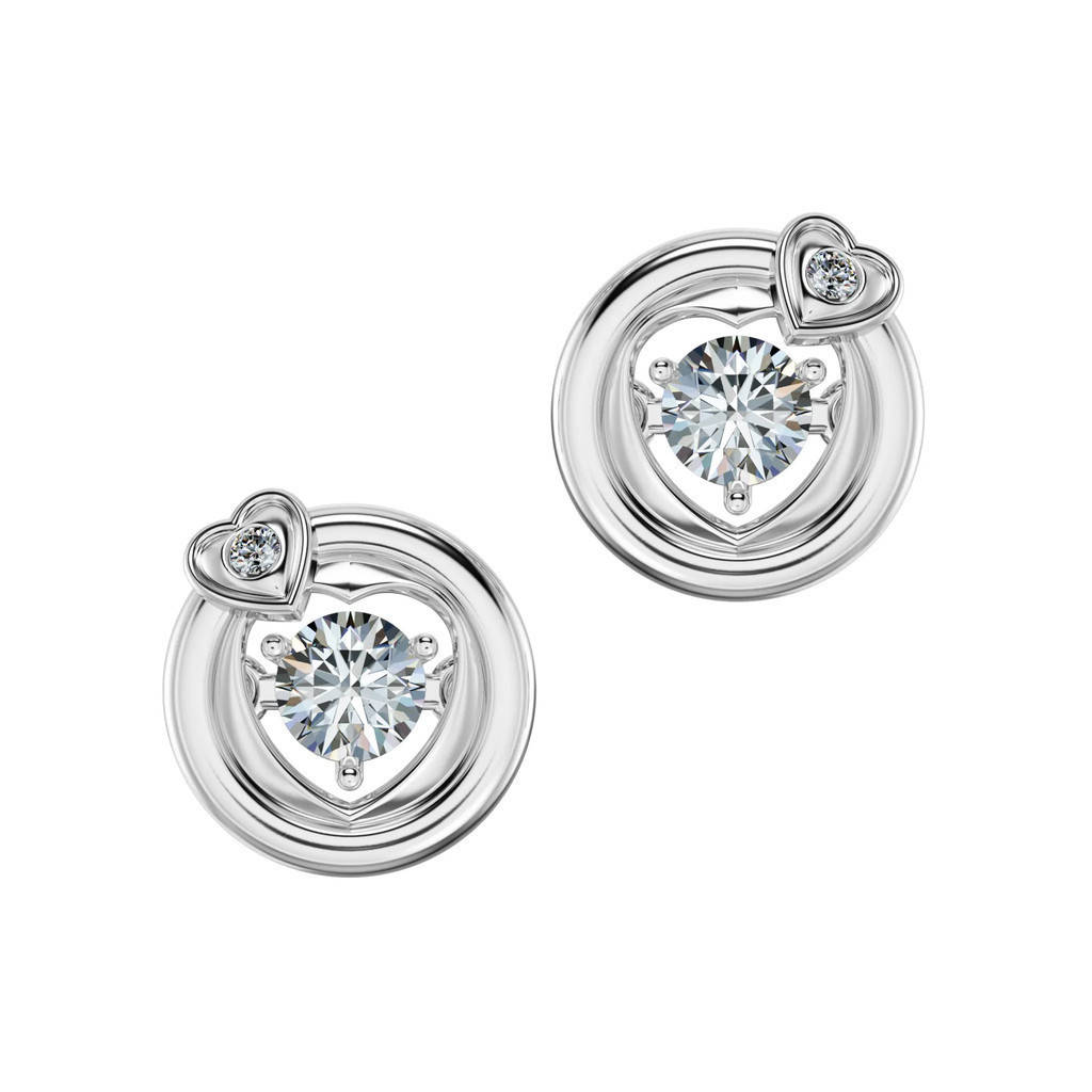 [CHAT TRƯỚC KHI ĐẶT] Bông Tai Tierra Rosie Heart BTA8147 Vàng 14K, Đá CZ, Thiết Kế Sang Trọng