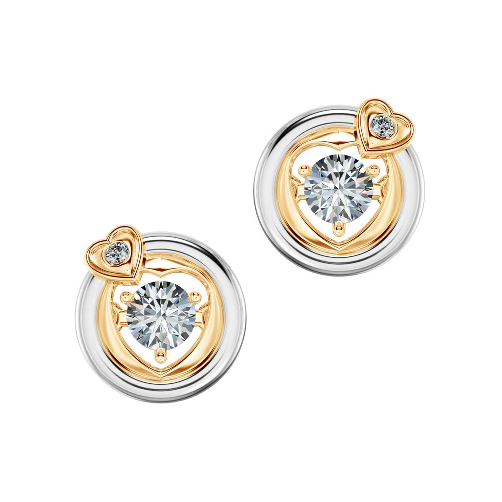 [CHAT TRƯỚC KHI ĐẶT] Bông Tai Tierra Rosie Heart BTA8147 Vàng 14K, Đá CZ, Thiết Kế Sang Trọng