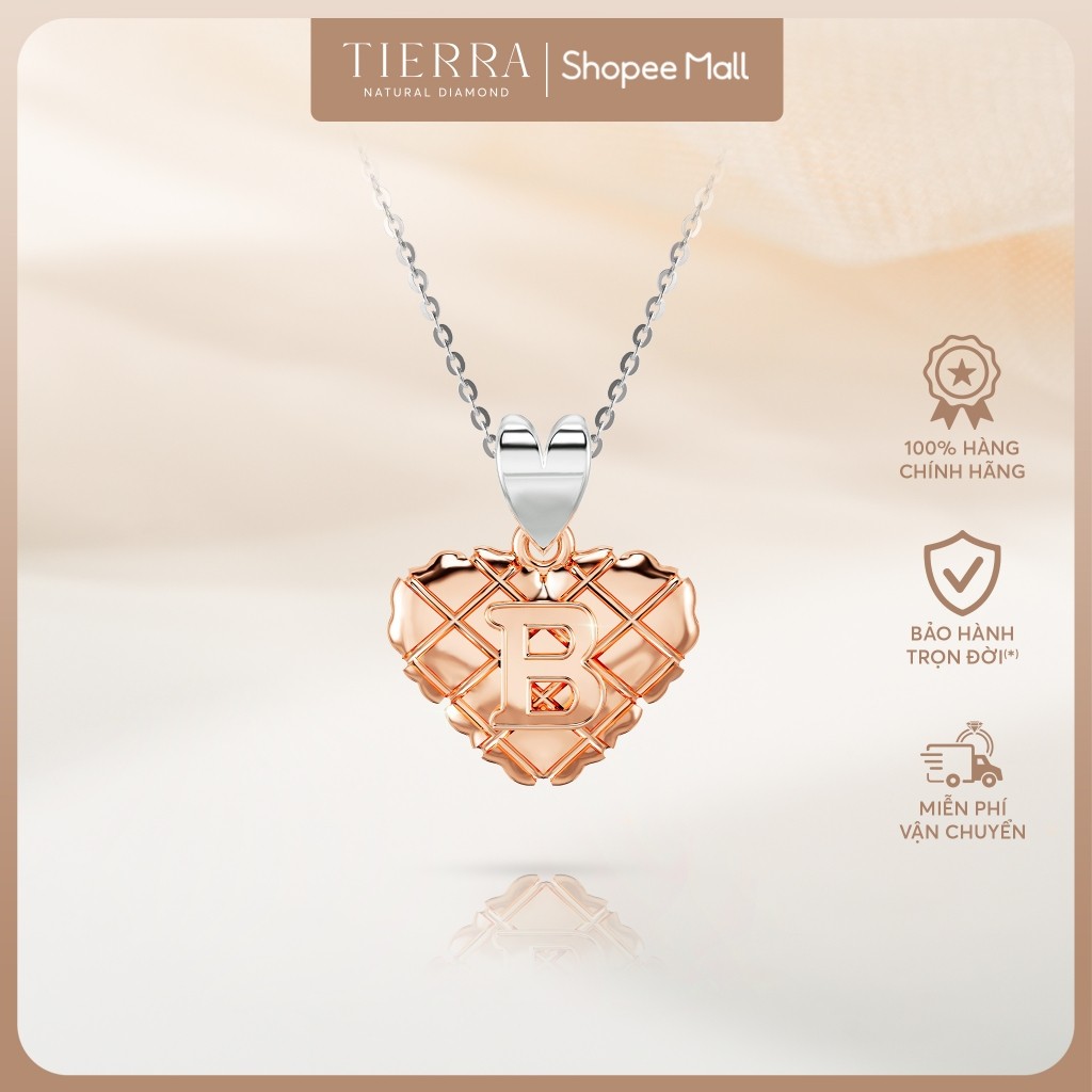 [CHAT TRƯỚC KHI ĐẶT] Mặt dây chuyền Tierra Waffle Honey Cake FMD5109 vàng trắng mix vàng hồng 10k