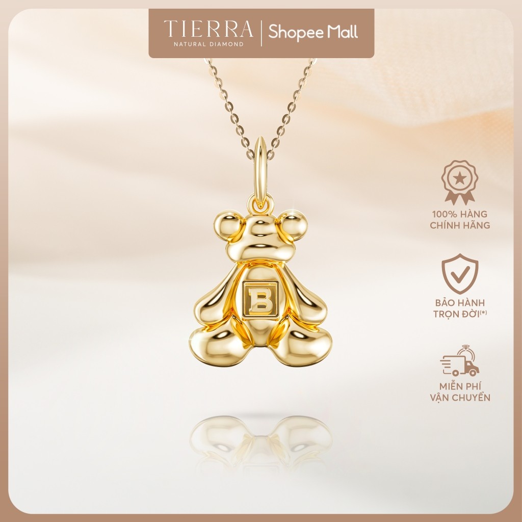[CHAT TRƯỚC KHI ĐẶT] Mặt Dây Chuyền Tierra Teddy Huggie FMD5024 Vàng Vàng 14K 18K Thiết Kế Hình Con Gấu Dễ Thương