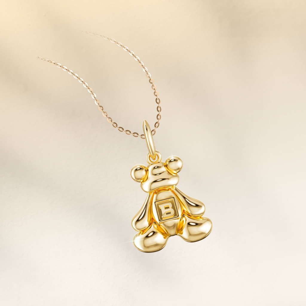 [CHAT TRƯỚC KHI ĐẶT] Mặt Dây Chuyền Tierra Teddy Huggie FMD5024 Vàng Vàng 14K 18K Thiết Kế Hình Con Gấu Dễ Thương