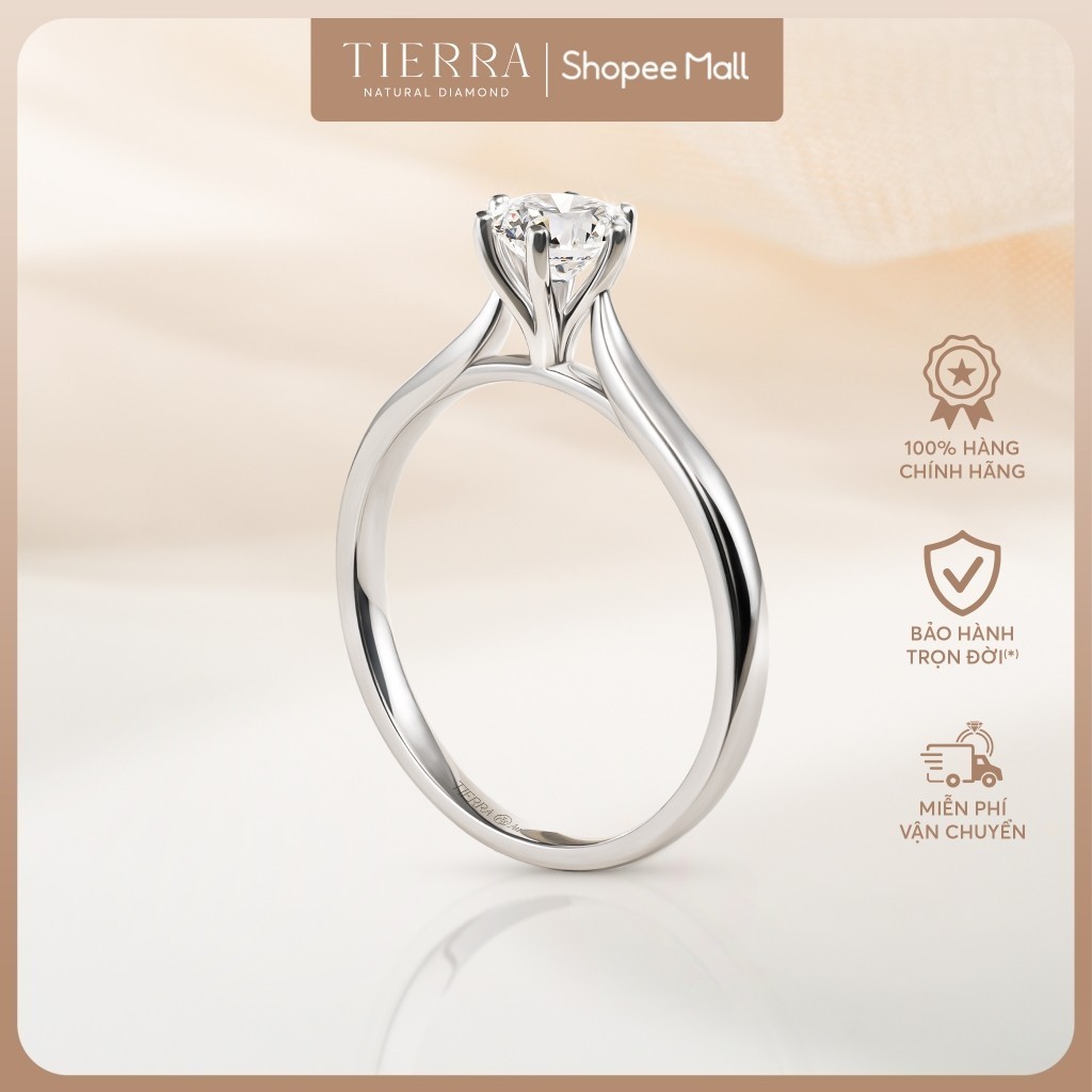 [CHAT TRƯỚC KHI ĐẶT] Nhẫn Cầu Hôn Tierra Loving BCH1503 Vàng 10K 14K 18K Đính Chủ CZ 4.5 Thiết Kế Cổ Điển Nhẹ Nhàng