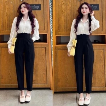 Quần tây Baggy Nữ cạp chữ V lưng cao tôn dáng, quần tây công sở nữ đi học đi làm đi chơi chất vải đẹp - TOTOSA
