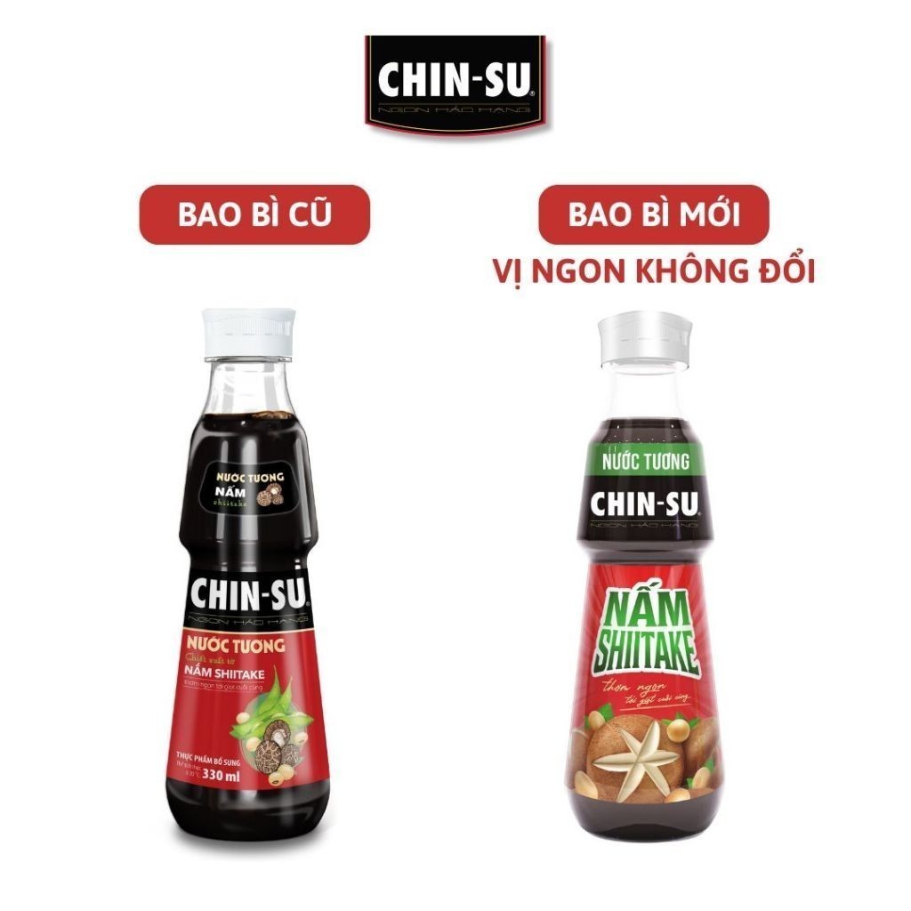 Combo 3 Nước Tương CHIN-SU Nấm Shiitake Chai 330ml