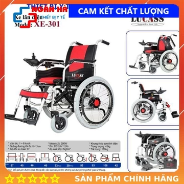 Xe lăn điện XE -301 lucass, xe lăn điện - có chế độ lăn tay