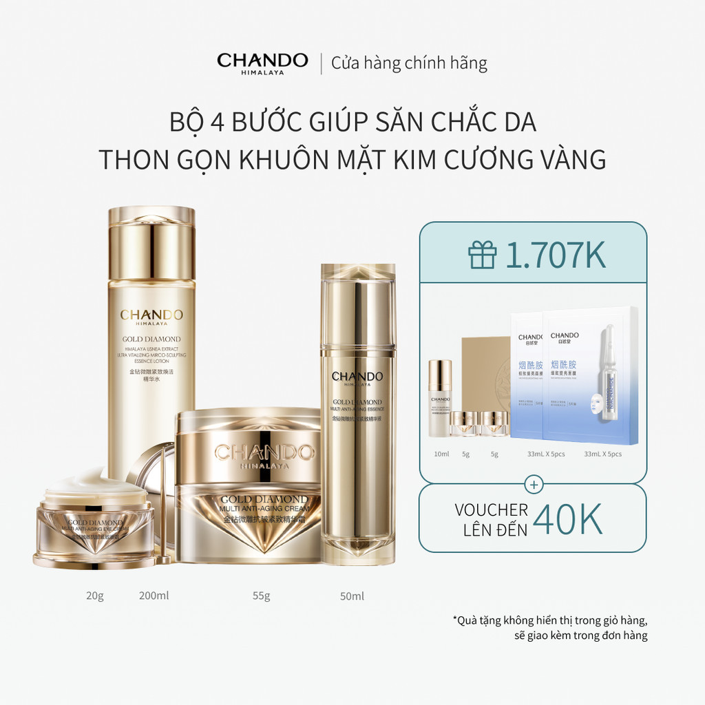 Bộ 4 Sản phẩm CHANDO Himalaya Giúp Săn Chắc Da Thon Gọn Khuôn Mặt Kim ...