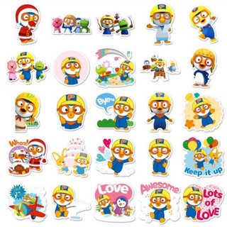 Set 10 30 50 sticker Pororo dán nón mũ bảo hiểm laptop vali sổ tay đàn guitar điện thoại tủ lạnh xe máy ván trượt