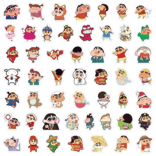Set 20 60 100 sticker Shin bút chì Cậu bé bút chì dán nón mũ bảo hiểm laptop vali sổ tay đàn guitar điện thoại xe máy