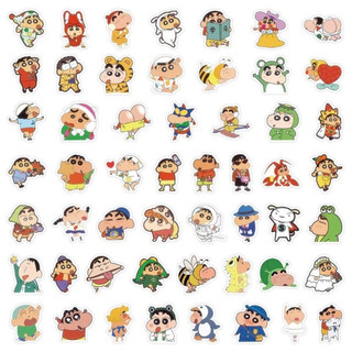 Set 20 60 100 sticker Shin bút chì Cậu bé bút chì dán nón mũ bảo hiểm laptop vali sổ tay đàn guitar điện thoại xe máy