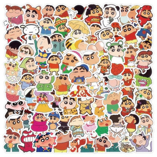 Set 20 60 100 sticker Shin bút chì Cậu bé bút chì dán nón mũ bảo hiểm laptop vali sổ tay đàn guitar điện thoại xe máy
