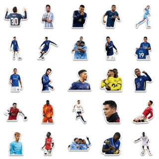 Set combo 50 miếng dán sticker Cầu thủ bóng đá siêu sao chống thấm nước dán nón mũ bảo hiểm laptop vali sổ sách xe máy