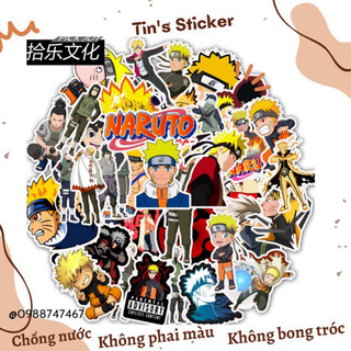 Set combo 50 sticker decal Naruto chống thấm nước dán mũ bảo hiểm laptop xe máy vali