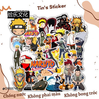 Set combo 50 sticker decal Naruto chống thấm nước dán mũ bảo hiểm laptop xe máy vali