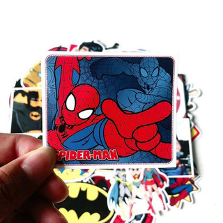 Set 10 30 50 stickers siêu anh hùng dán nón mũ bảo hiểm laptop vali sổ tay đàn guitar điện thoại tủ lạnh xe máy
