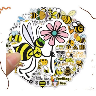 Set combo 50 miếng dán sticker Con Ong dán nón mũ bảo hiểm laptop vali sổ sách đàn guitar tủ lạnh điện thoại xe máy