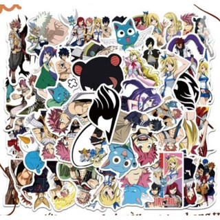 Set combo 50 miếng dán sticker hoạt hình anime Hội pháp sư Fairy Tail chống thấm nước dán nón mũ bảo hiểm laptop vali sổ