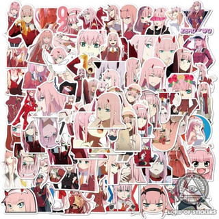 Set 10/30/ 50 sticker anime Zero Two Darling in the Franxx dán nón mũ bảo hiểm laptop vali sổ tay đàn guitar điện thoại