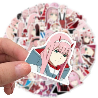 Set 10/30/ 50 sticker anime Zero Two Darling in the Franxx dán nón mũ bảo hiểm laptop vali sổ tay đàn guitar điện thoại
