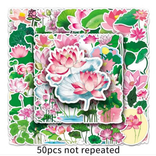 Set 10 30 50 sticker hoa sen dán nón mũ bảo hiểm laptop vali sổ tay đàn guitar điện thoại tủ lạnh xe máy