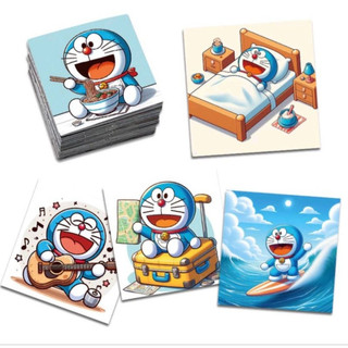 Set 12 36 60 sticker Doraemon 3D đô rê mon dán nón mũ bảo hiểm laptop vali sổ tay đàn guitar điện thoại tủ lạnh xe máy