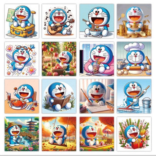 Set 12 36 60 sticker Doraemon 3D đô rê mon dán nón mũ bảo hiểm laptop vali sổ tay đàn guitar điện thoại tủ lạnh xe máy