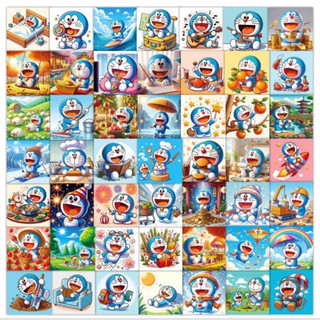 Set 12 36 60 sticker Doraemon 3D đô rê mon dán nón mũ bảo hiểm laptop vali sổ tay đàn guitar điện thoại tủ lạnh xe máy