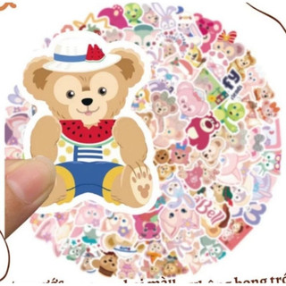 Set combo 100 miếng dán sticker Duffy Lina Bell Lotso chống thấm nước dán nón mũ bảo hiểm laptop vali sổ sách xe máy đàn