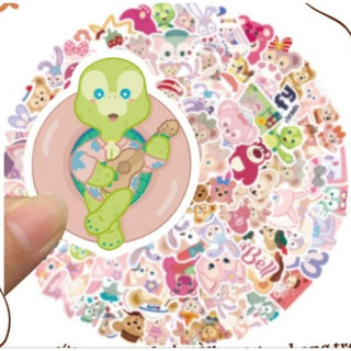 Set combo 100 miếng dán sticker Duffy Lina Bell Lotso chống thấm nước dán nón mũ bảo hiểm laptop vali sổ sách xe máy đàn