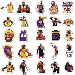 Set 10/30/ 50 sticker cầu thủ bóng rổ LeBron James dán nón mũ bảo hiểm laptop vali sổ tay đàn guitar điện thoại xe máy