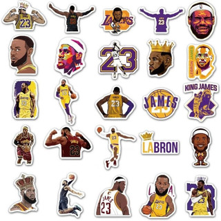 Set 10/30/ 50 sticker cầu thủ bóng rổ LeBron James dán nón mũ bảo hiểm laptop vali sổ tay đàn guitar điện thoại xe máy