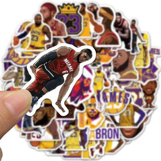Set 10/30/ 50 sticker cầu thủ bóng rổ LeBron James dán nón mũ bảo hiểm laptop vali sổ tay đàn guitar điện thoại xe máy