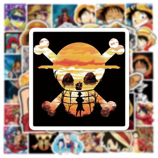 Set combo 50 miếng dán sticker Luffy đảo hải tặc One Piece dán nón mũ bảo hiểm laptop vali sổ tay đàn guitar điện thoại