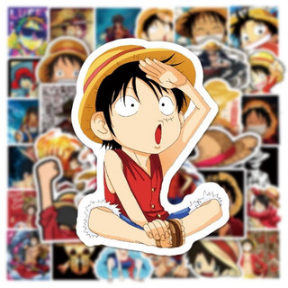 Set combo 50 miếng dán sticker Luffy đảo hải tặc One Piece dán nón mũ bảo hiểm laptop vali sổ tay đàn guitar điện thoại