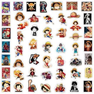 Set combo 50 miếng dán sticker Luffy đảo hải tặc One Piece dán nón mũ bảo hiểm laptop vali sổ tay đàn guitar điện thoại