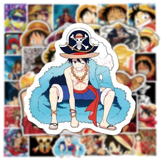 Set combo 50 miếng dán sticker Luffy đảo hải tặc One Piece dán nón mũ bảo hiểm laptop vali sổ tay đàn guitar điện thoại