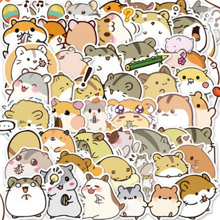 Set 10 30 50 miếng dán sticker Chuột Hamster đáng yêu dễ thương dán nón mũ bảo hiểm laptop vali sổ sách đàn guitar
