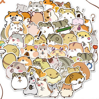 Set 10 30 50 miếng dán sticker Chuột Hamster đáng yêu dễ thương dán nón mũ bảo hiểm laptop vali sổ sách đàn guitar