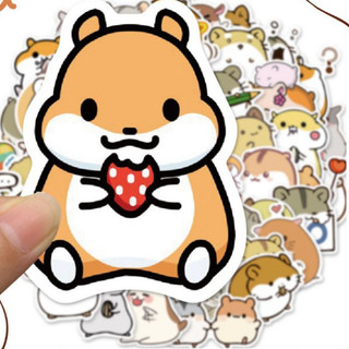 Set 10 30 50 miếng dán sticker Chuột Hamster đáng yêu dễ thương dán nón mũ bảo hiểm laptop vali sổ sách đàn guitar
