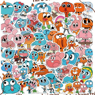 Set 10 30 50 miếng dán sticker Thế Giới kỳ diệu của Gumball 2 The Amazing World of Gumball 2 dán nón mũ bảo hiểm vali