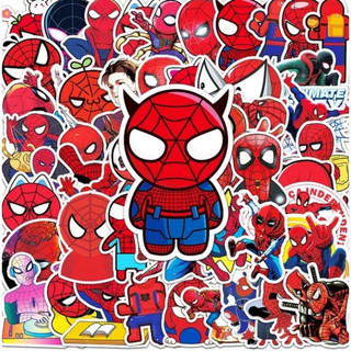 Combo 50 miếng dán sticker spider man hài hước dán nón mũ bảo hiểm laptop vali sổ tay đàn guitar điện thoại