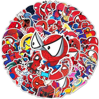 Combo 50 miếng dán sticker spider man hài hước dán nón mũ bảo hiểm laptop vali sổ tay đàn guitar điện thoại