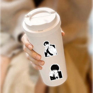 Set 10 30 50 stickers trai anime trắng đen dán nón mũ bảo hiểm laptop vali sổ tay đàn guitar điện thoại tủ lạnh xe máy