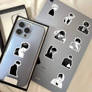 Set 10 30 50 stickers trai anime trắng đen dán nón mũ bảo hiểm laptop vali sổ tay đàn guitar điện thoại tủ lạnh xe máy