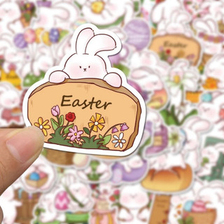 Set 10 30 50 sticker thỏ trứng phục sinh dán nón mũ bảo hiểm laptop vali sổ tay đàn guitar điện thoại xe máy tủ lạnh