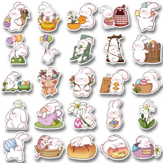Set 10 30 50 sticker thỏ trứng phục sinh dán nón mũ bảo hiểm laptop vali sổ tay đàn guitar điện thoại xe máy tủ lạnh