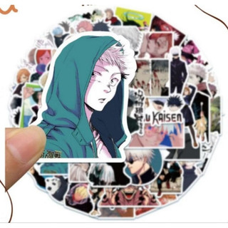 Set combo 50 miếng dán sticker Hoạt hình anime Chú Thuật Hồi Chiến Jujutsu Kaisen chống thấm nước dán nón mũ bảo hiểm