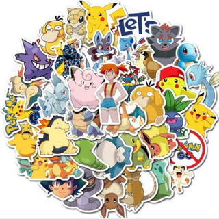 Set combo 50 sticker Pokemon chống thấm nước dán nón mũ bảo hiểm đàn guitar xe máy sổ sách