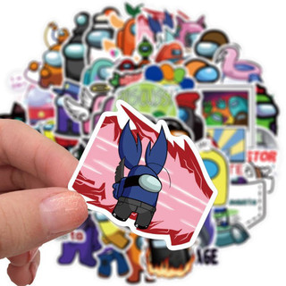 Combo 50 sticker decal Among Us chống thấm nước dán trang trí laptop vali mũ bảo hiểm xe máy đàn guitar.