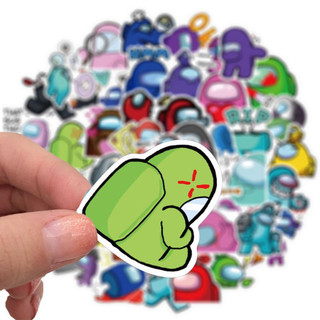 Combo 50 sticker decal Among Us chống thấm nước dán trang trí laptop vali mũ bảo hiểm xe máy đàn guitar.