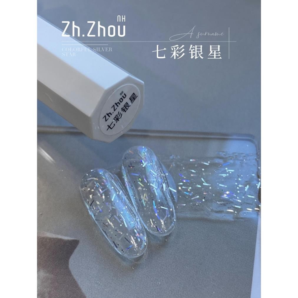 Sơn gel nhũ sợi hàn quốc . nhũ sợi 7 màu, sơn nhũ sợi trang trí móng . Zh.Zhou